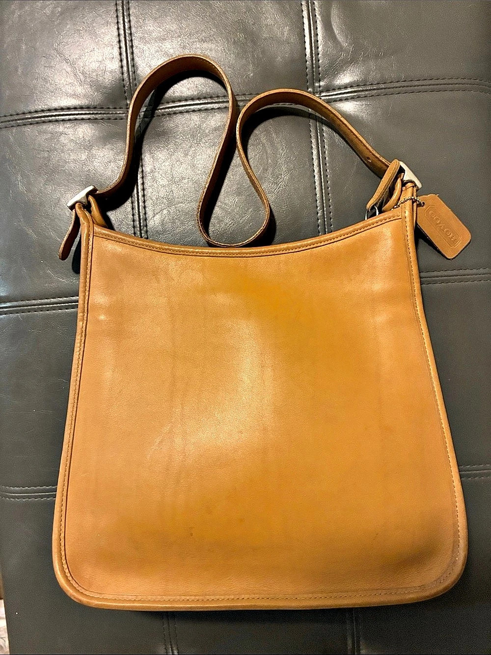 Coach Andrea Slim Shoulder Bag Leather Brown